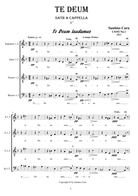 Te Deum 3 Movements For Choir Satb A Cappella Sheet Music