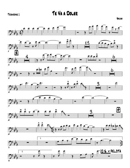 Te Va A Doler Maelo Ruiz Trombone Sheet Music