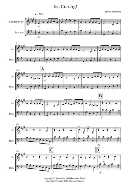 Tea Cup Jig For Clarinet And Bassoon Duet Sheet Music