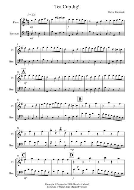 Tea Cup Jig For Flute And Bassoon Duet Sheet Music