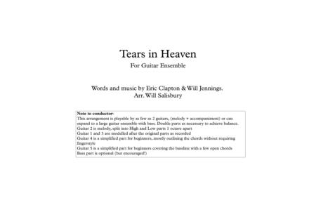 Free Sheet Music Tears In Heaven Guitar Ensemble