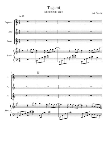 Tegami Based On The Choral Arrangement By Hiroaki Takaha Sheet Music