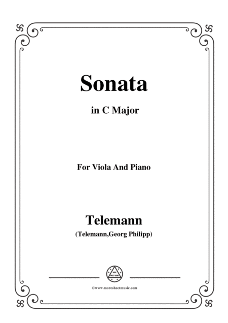 Telemann Sonata For Viola And Piano Sheet Music