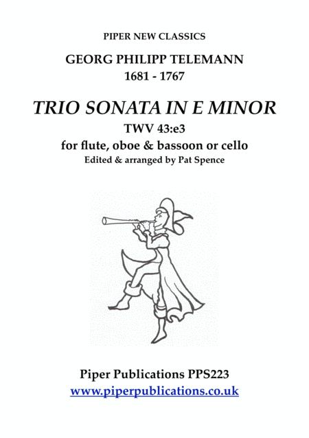 Free Sheet Music Telemann Trio Sonata In E Minor Bwv 43 E3 For Flute Oboe Bassoon Or Cello