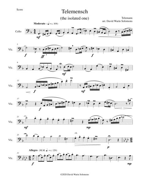 Free Sheet Music Telemensch The Isolated One For Cello Solo