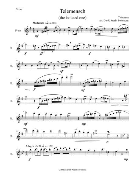 Free Sheet Music Telemensch The Isolated One For Flute Solo