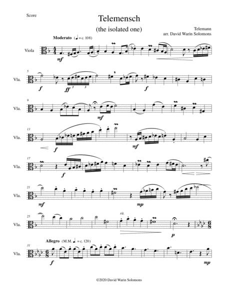 Free Sheet Music Telemensch The Isolated One For Viola Solo