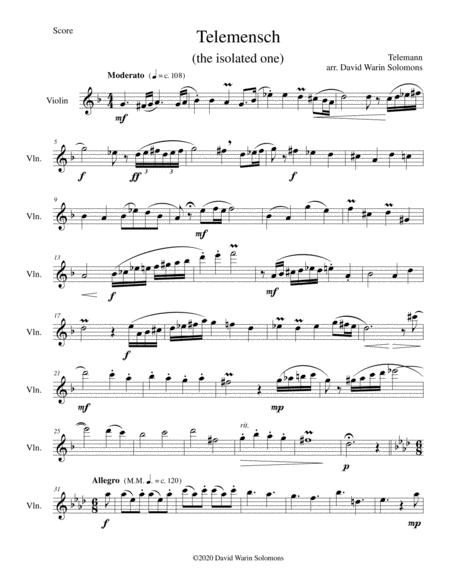 Free Sheet Music Telemensch The Isolated One For Violin Solo