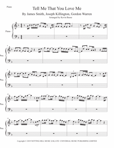 Free Sheet Music Tell Me That You Love Me Piano