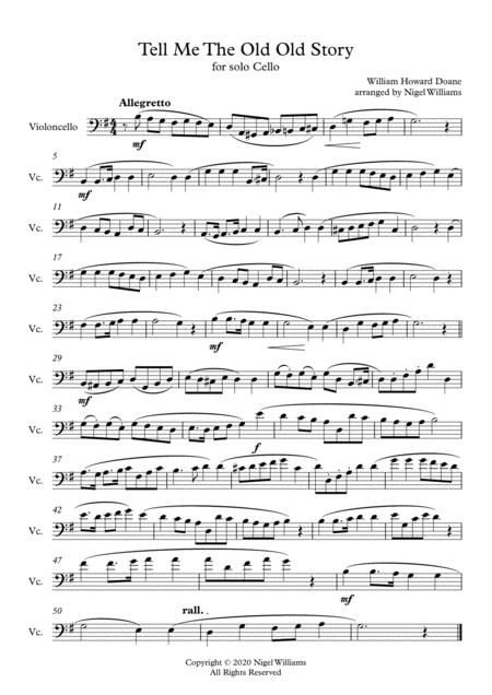 Tell Me The Old Old Story For Cello Solo Sheet Music