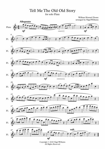 Tell Me The Old Old Story For Flute Solo Sheet Music