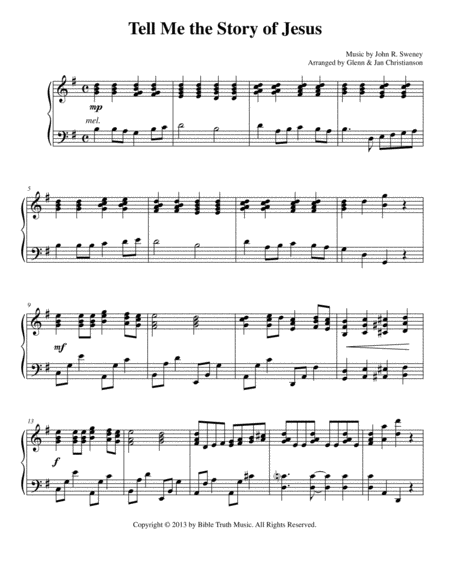 Free Sheet Music Tell Me The Story