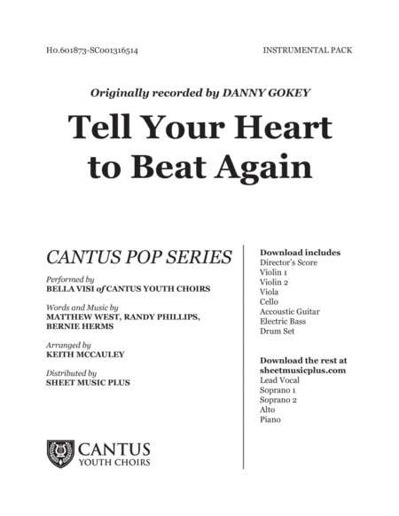 Tell Your Heart To Beat Again Instrumental Pack Sheet Music