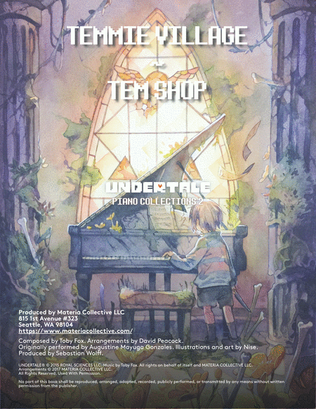 Free Sheet Music Temmie Village Tem Shop Undertale Piano Collections 2