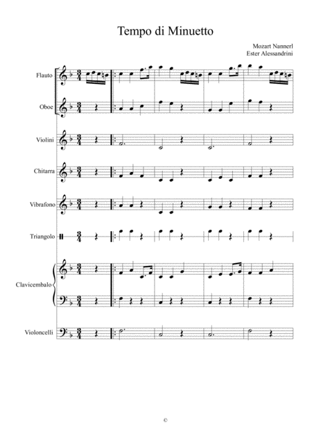 Tempo Di Minuetto Only Score Sheet Music