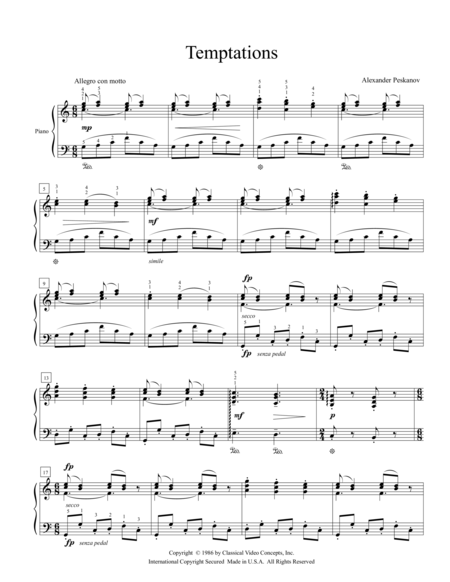 Free Sheet Music Temptations