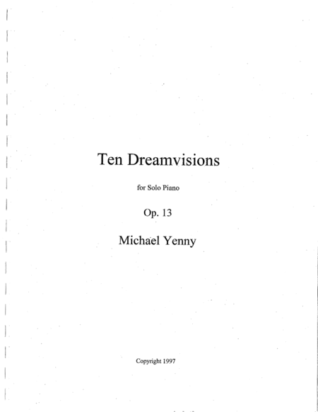 Ten Dreamvisions Op 13 Sheet Music