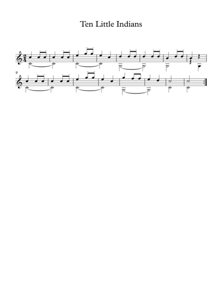 Free Sheet Music Ten Little Indians