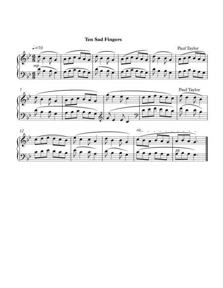 Free Sheet Music Ten Sad Fingers