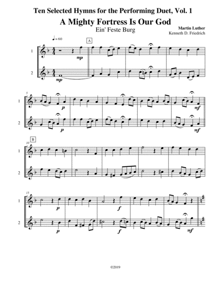 Ten Selected Hymns For The Performing Duet Vol 1 Clarinet And Bass Clarinet Sheet Music