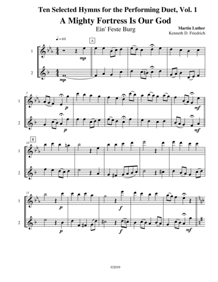 Ten Selected Hymns For The Performing Duet Vol 1 Flute And Clarinet Bass Clarinet Sheet Music