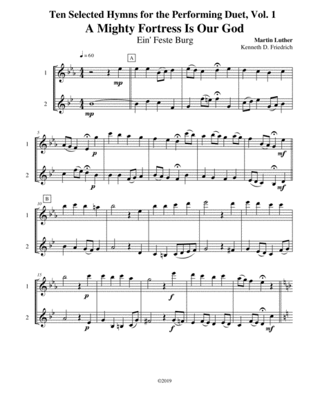 Free Sheet Music Ten Selected Hymns For The Performing Duet Vol 1 Flute And Horn