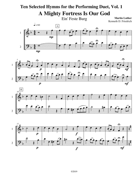 Free Sheet Music Ten Selected Hymns For The Performing Duet Vol 1 Horn And Low Horn