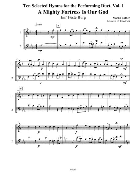 Ten Selected Hymns For The Performing Duet Vol 1 Trumpet And Trombone Euphonium Sheet Music