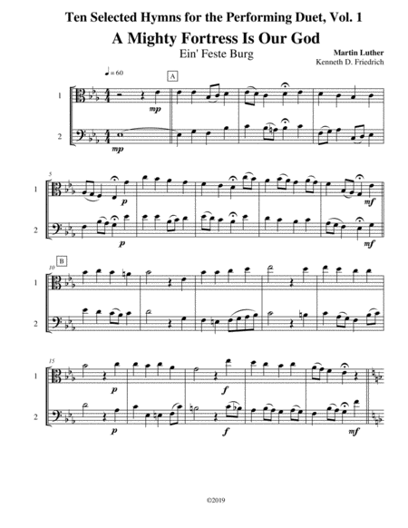 Ten Selected Hymns For The Performing Duet Vol 1 Viola And Cello Sheet Music