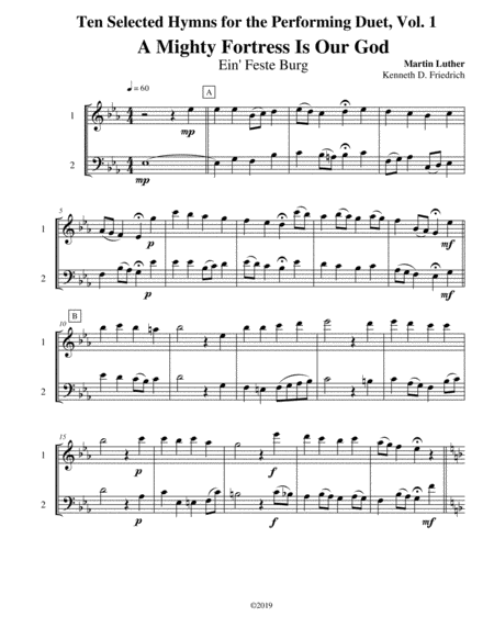 Ten Selected Hymns For The Performing Duet Vol 1 Violin And Cello Sheet Music