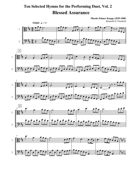Free Sheet Music Ten Selected Hymns For The Performing Duet Vol 2 Viola And Cello
