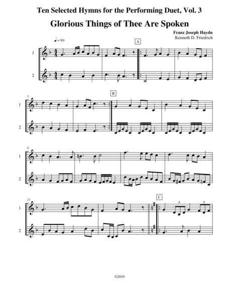 Free Sheet Music Ten Selected Hymns For The Performing Duet Vol 3 Clarinet And Bass Clarinet