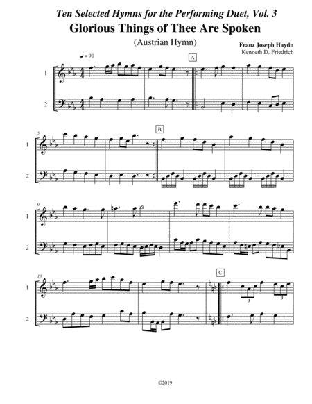 Ten Selected Hymns For The Performing Duet Vol 3 Flute And Trombone Or Euphonium Sheet Music