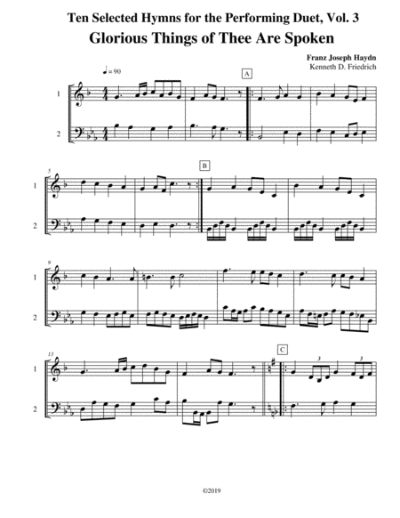 Ten Selected Hymns For The Performing Duet Vol 3 Trumpet And Trombone Euphonium Sheet Music