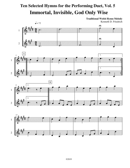 Free Sheet Music Ten Selected Hymns For The Performing Duet Vol 5 Alto And Tenor Saxophone
