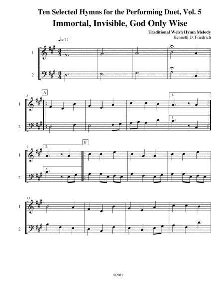 Free Sheet Music Ten Selected Hymns For The Performing Duet Vol 5 Horn And Low Horn