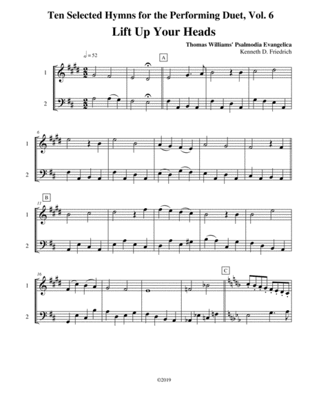 Ten Selected Hymns For The Performing Duet Vol 6 Trumpet And Trombone Euphonium Sheet Music