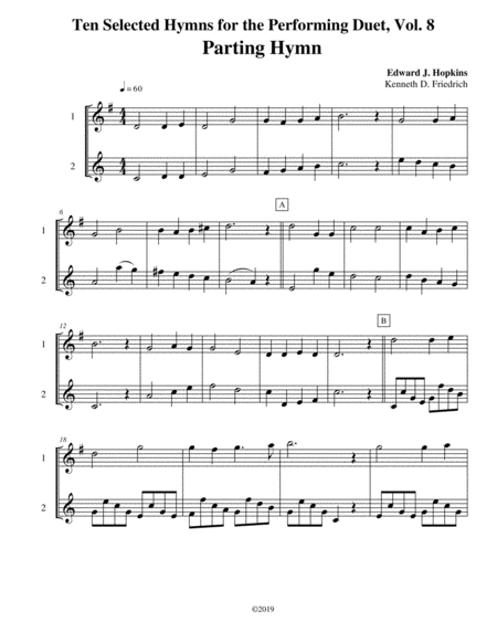 Free Sheet Music Ten Selected Hymns For The Performing Duet Vol 8 Flute And Alto Flute