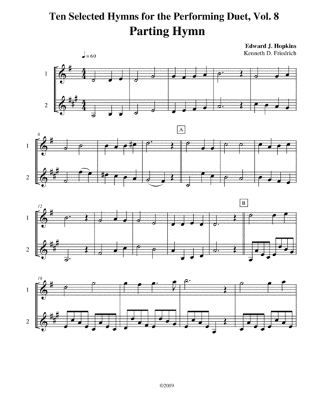 Ten Selected Hymns For The Performing Duet Vol 8 Flute And Clarinet Bass Clarinet Sheet Music