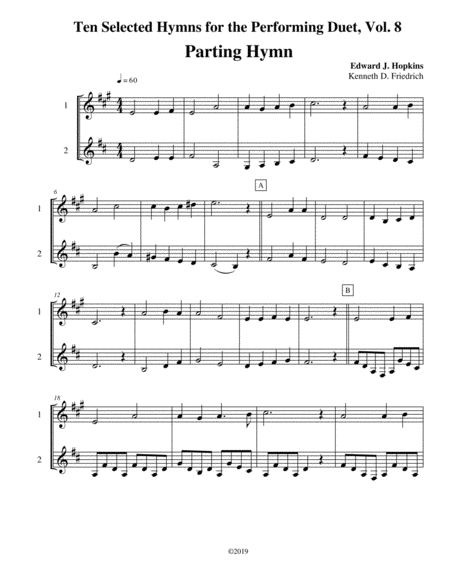 Free Sheet Music Ten Selected Hymns For The Performing Duet Vol 8 Trumpet Clarinet And Horn