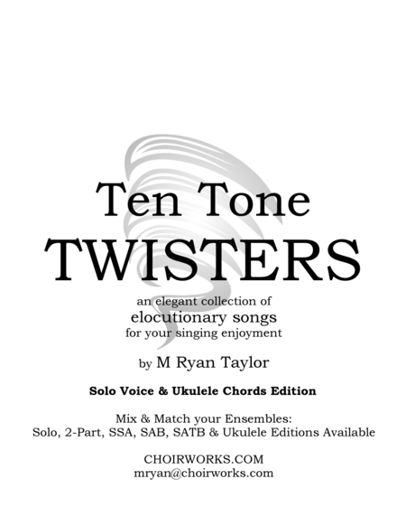 Free Sheet Music Ten Tone Twisters For Voice And Ukulele