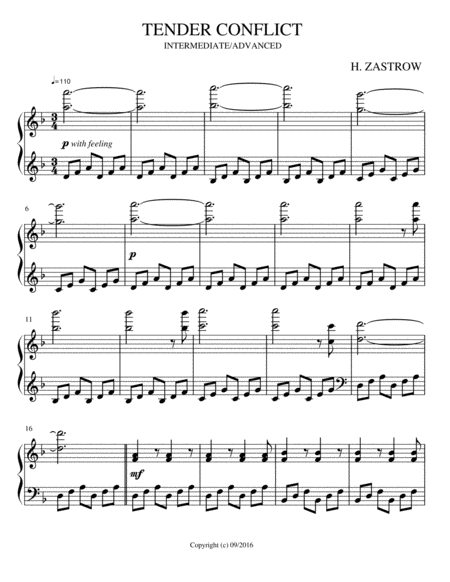 Free Sheet Music Tender Conflict