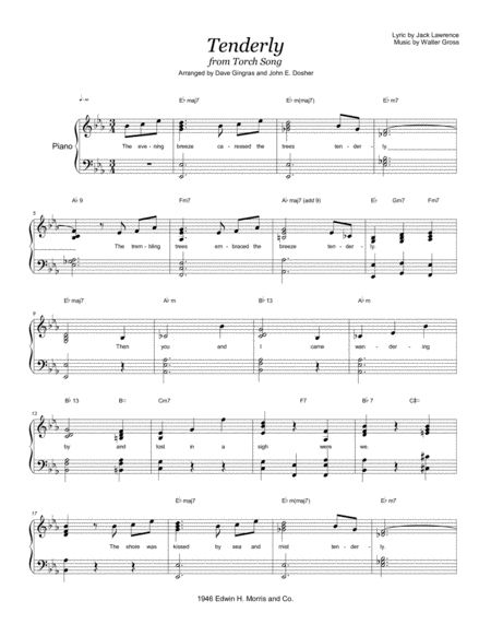 Free Sheet Music Tenderly