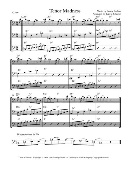 Free Sheet Music Tenor Madness In C Bass Clef