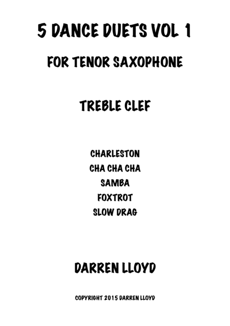 Free Sheet Music Tenor Saxophone Duets Vol 2