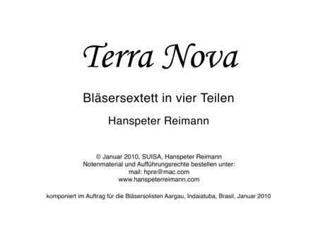 Terra Nova Blsersextett Sheet Music