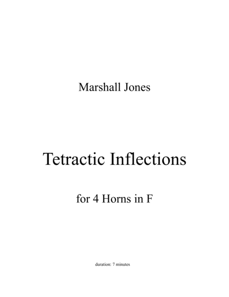 Free Sheet Music Tetractic Inflections