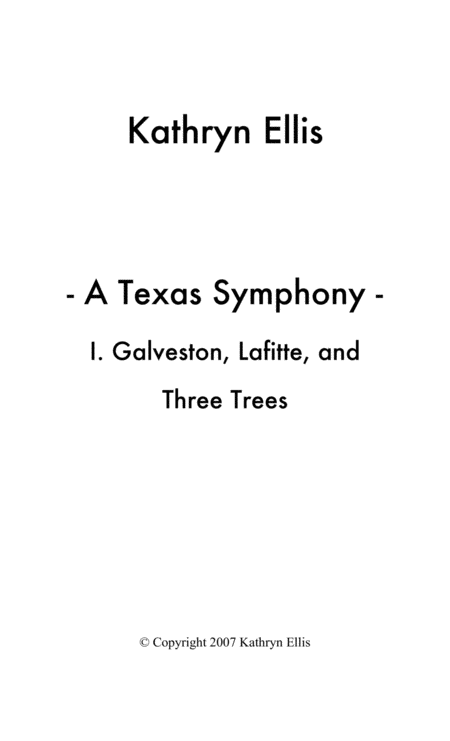 Texas Symphony Movement I Galveston A Pirate Story Sheet Music