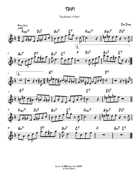 Free Sheet Music Tgif