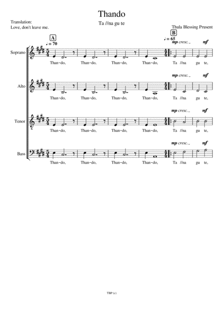 Free Sheet Music Thando